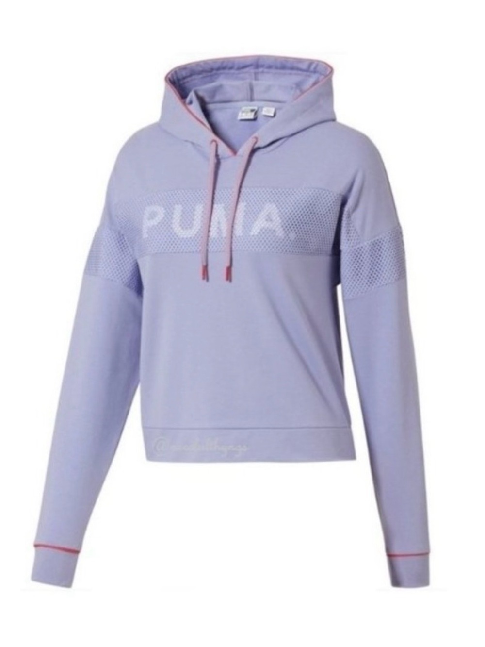 Puma Lavender Cropped Terry Hoodie NWT - Lightweight Layer - Women's Small - Picture 3 of 14
